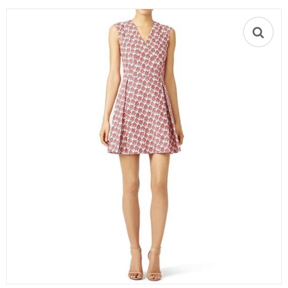 Red and White Flutter Sleeve V-Neck Sundress